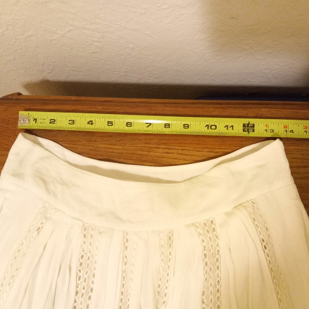 IRO White Crochet Inset Boho Tennis Skirt Preppy Boho Girly Cottagecore Prairie - Picture 8 of 12